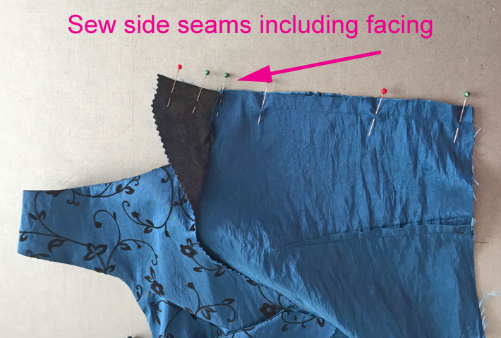 sew the side seams of bodice