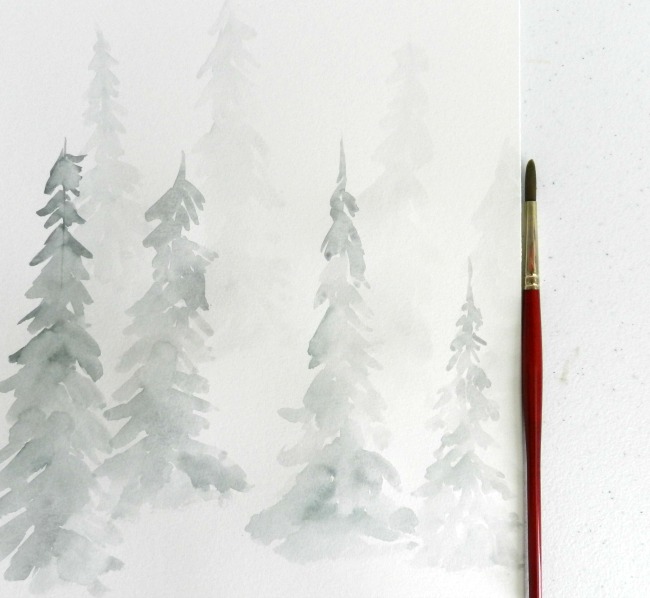 winter forest 2nd wash