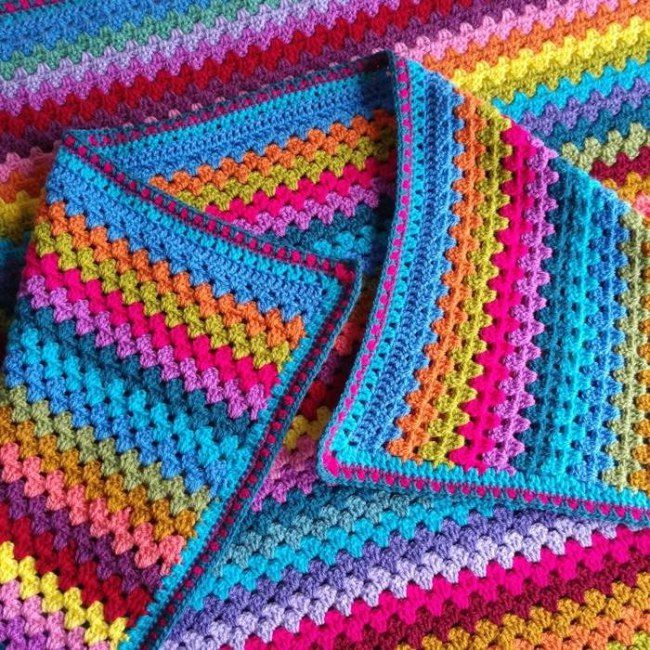 Granny stripe crochet pattern lap blanket