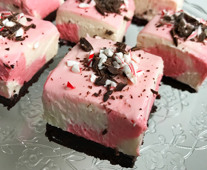 No bake peppermint cheesecake bars