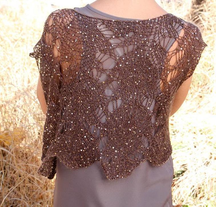 Sequined Mohair Lace Vest Knitting Kit