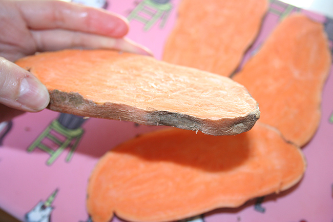 Slices of sweet potato