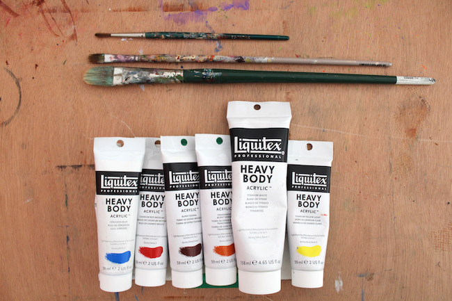 supplies for painting in hands