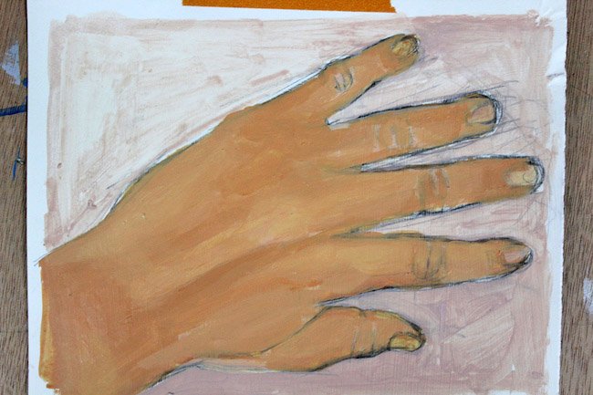 third layer of painting hands