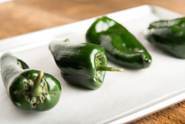 Chile Peppers on Baking Sheet