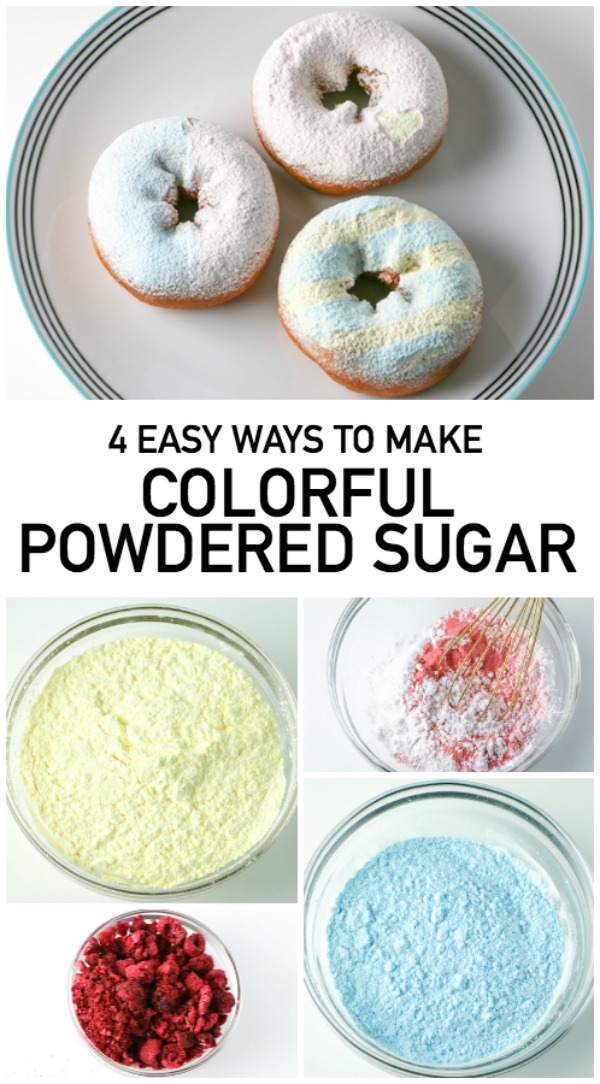 Master four easy methods to make colorful powdered sugar!