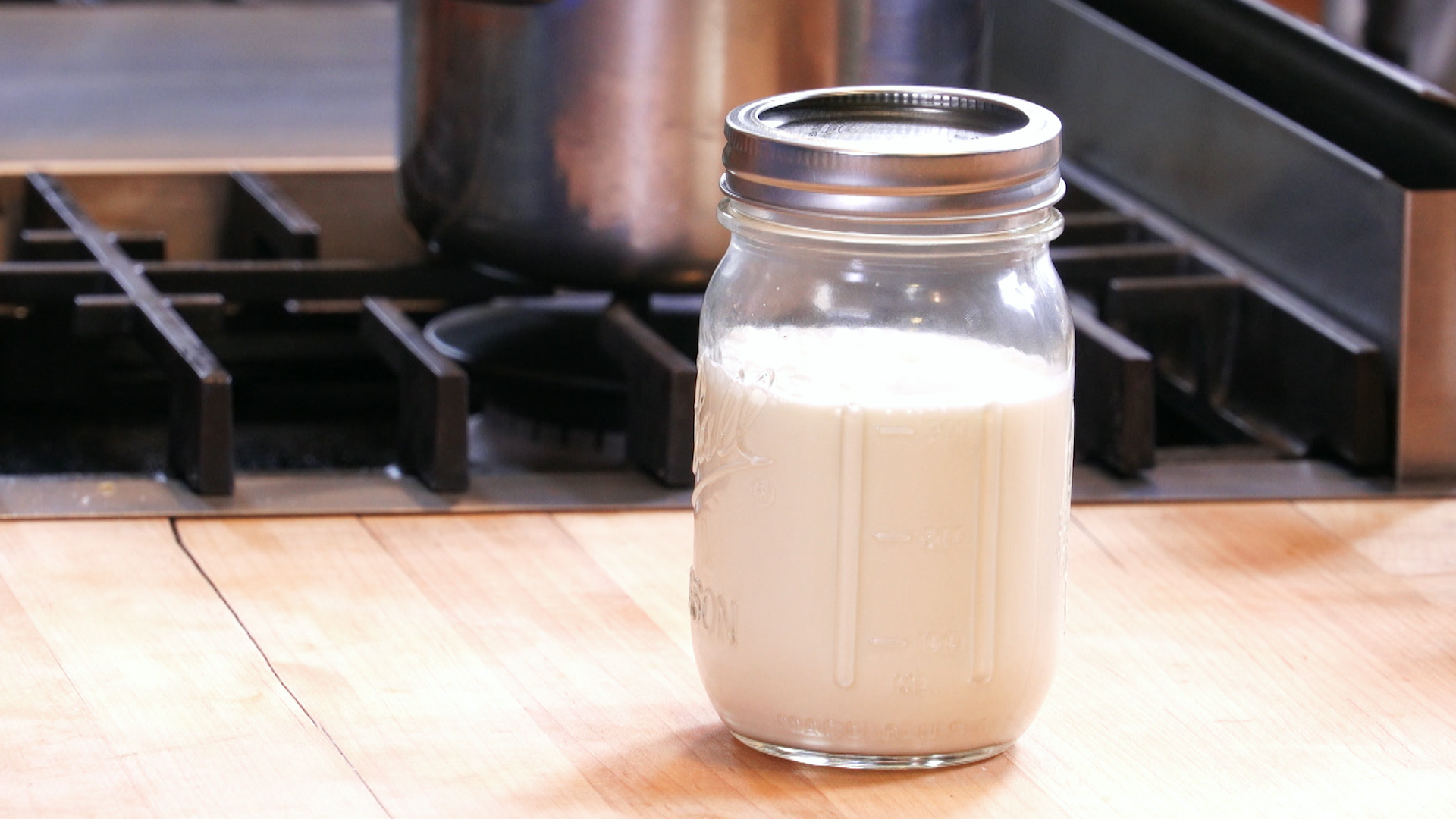 Mexican Crema in Jar on Counter
