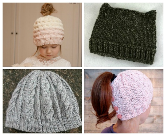 Ponytail Hat Knitting Patterns