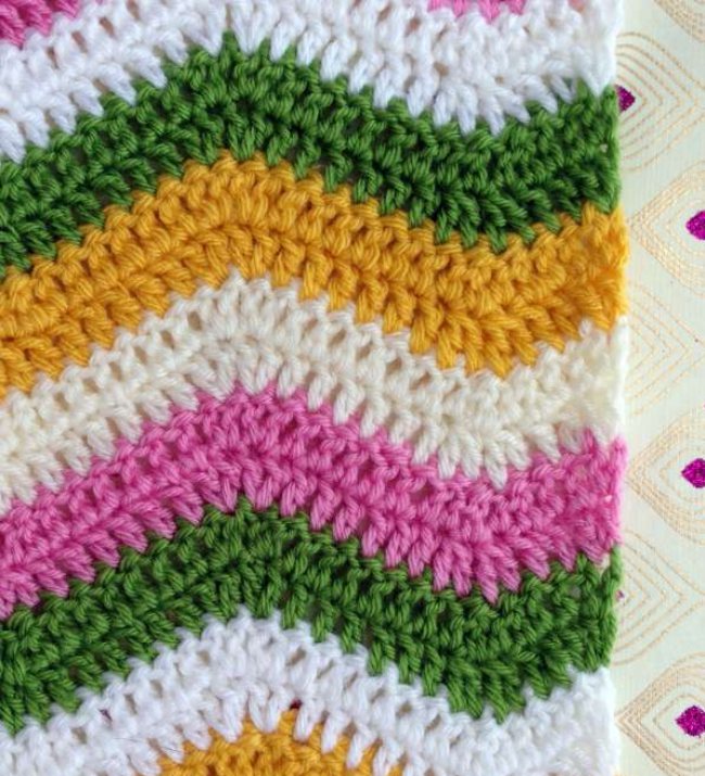 Ripple crochet pattern straight edge