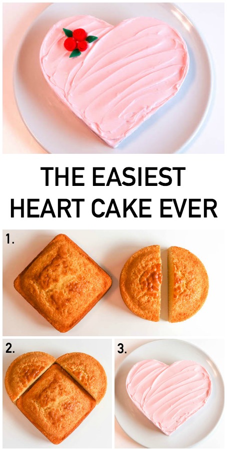 This is seriously the easiest heart cake ever — perfect for Valentine's day! Get the tutorial and a few fun decorating ideas on Bluprint.