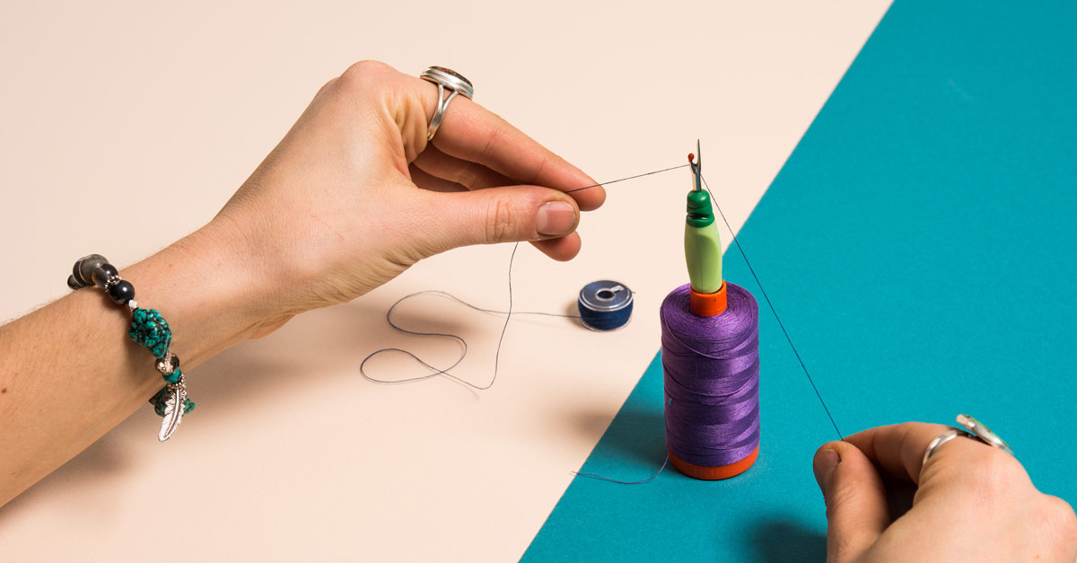#CraftSavvy Tip No. 15: Create your own cutting tool for chain piecing by using a barrel seam ripper and spool.