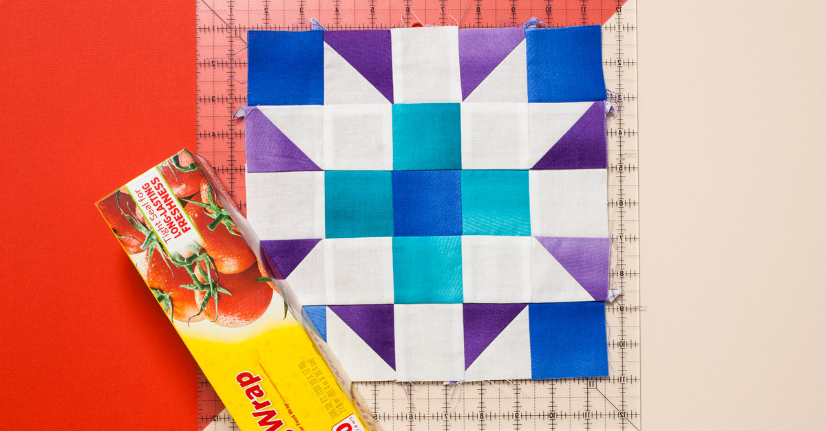 #CraftSavvy Tip No. 4: When packing pressed blocks, saran wrap them to a square ruler. They'll stay flat and ready to use right away! 