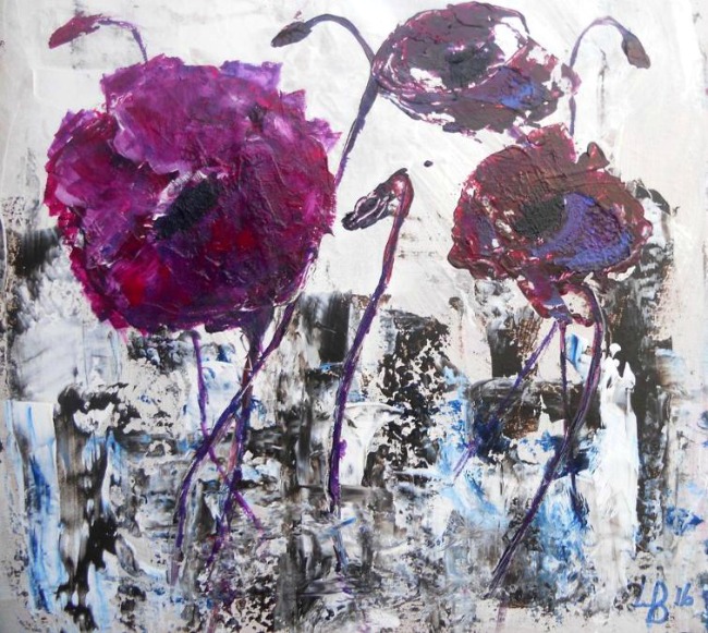 Bokeh Stamped Abstract Flowers