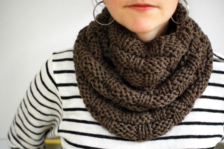 Oversized Scarf Knit Wool Scarf Chunky Knit Scarf Infinity 