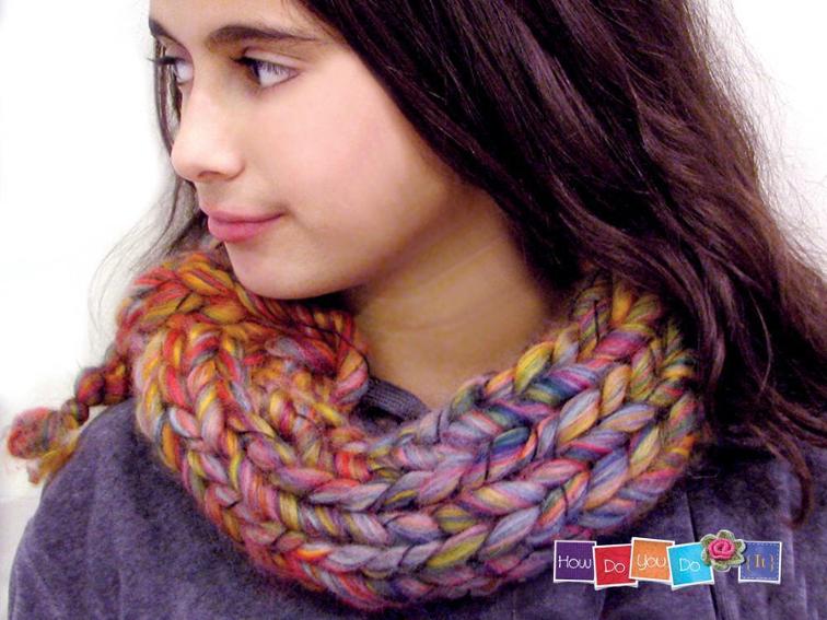 Chunky Yarn Cowl Scarf Knitting Pattern