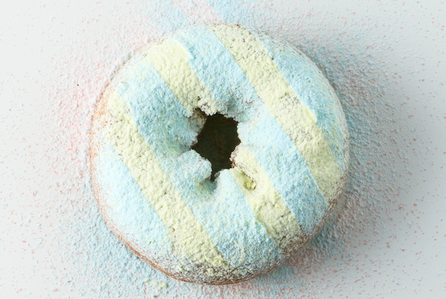 Powdered Sugar Striped Doughnut