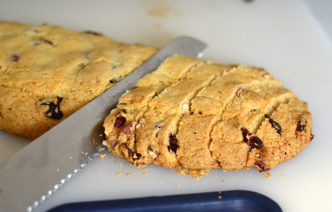 Cutting Biscotti Cookies