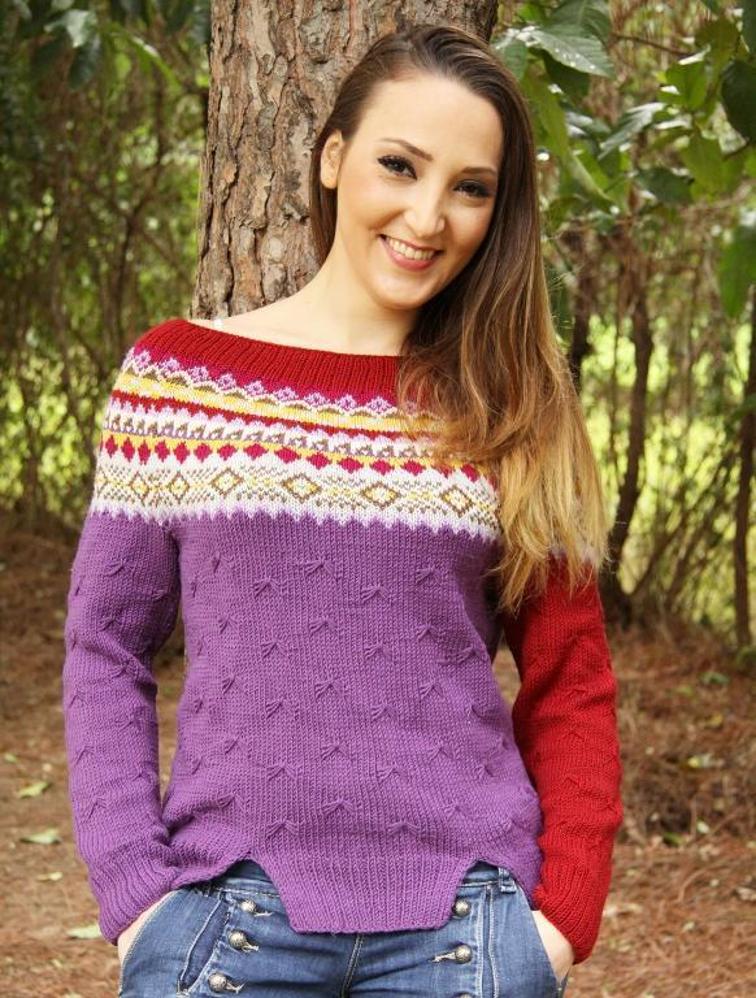 Dair Isle Yoke Pullover Knitting Pattern