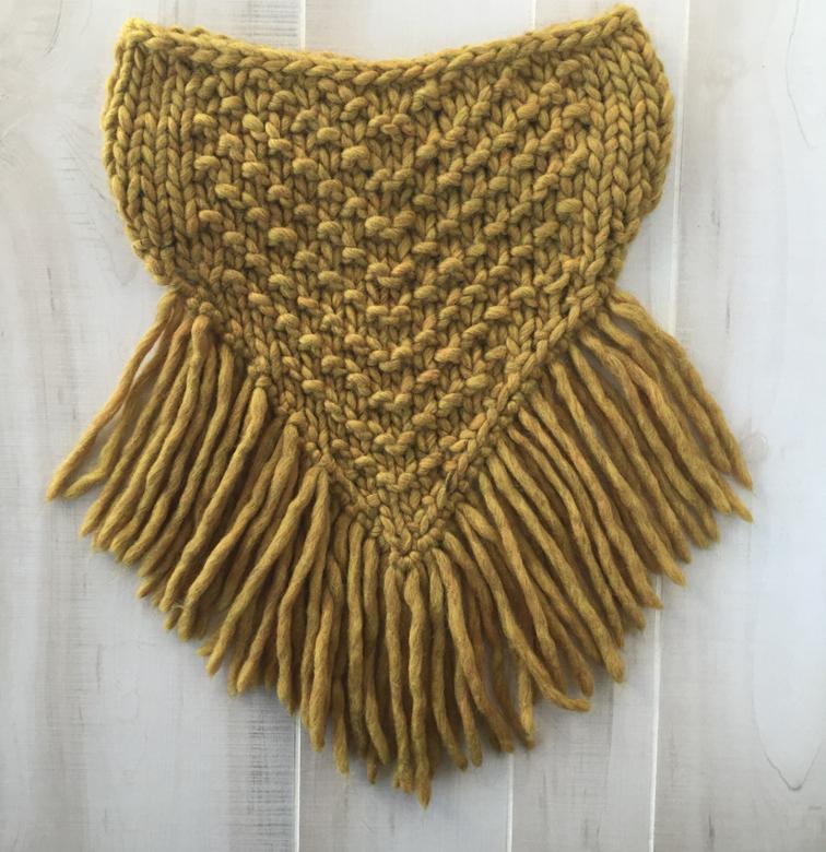 Jenny Fringed Cowl Knitting Pattern