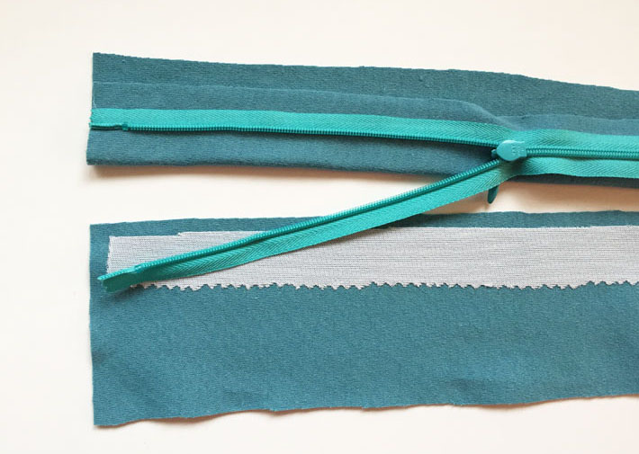 interfacing on zipper seam allowance