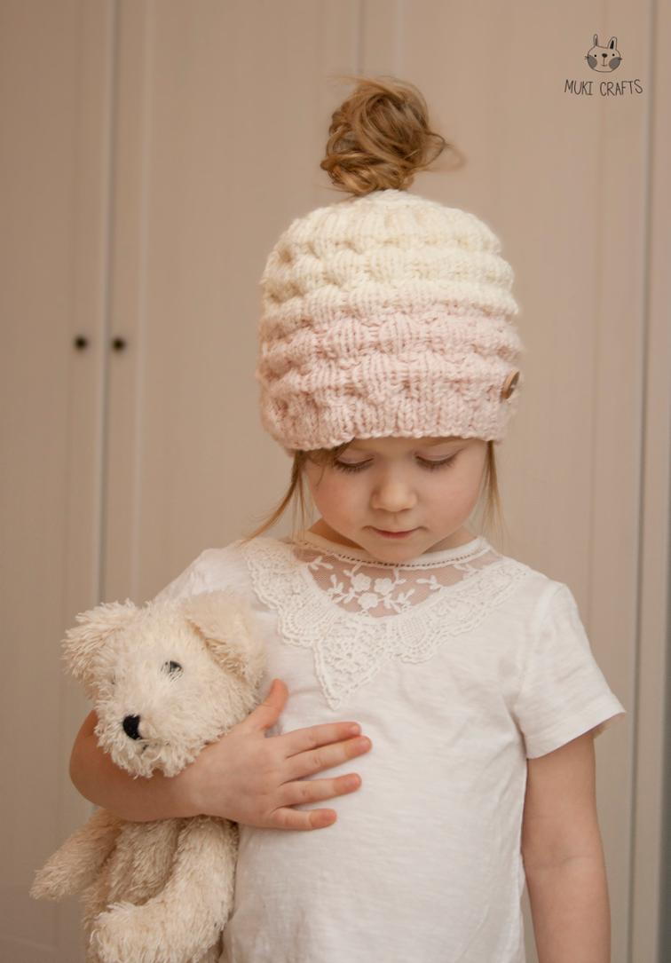 Ombre Bun Hat Kaia Knitting Pattern