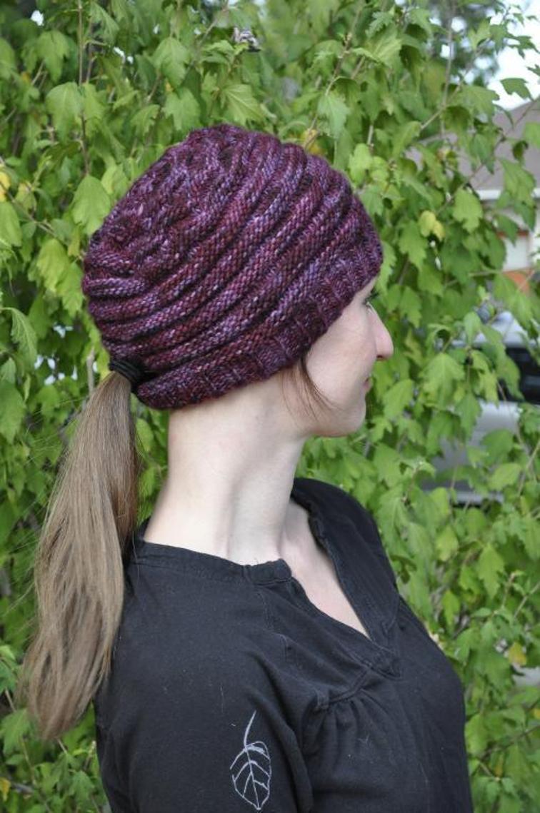 Latitude Ponytail Hat Knitting Pattern