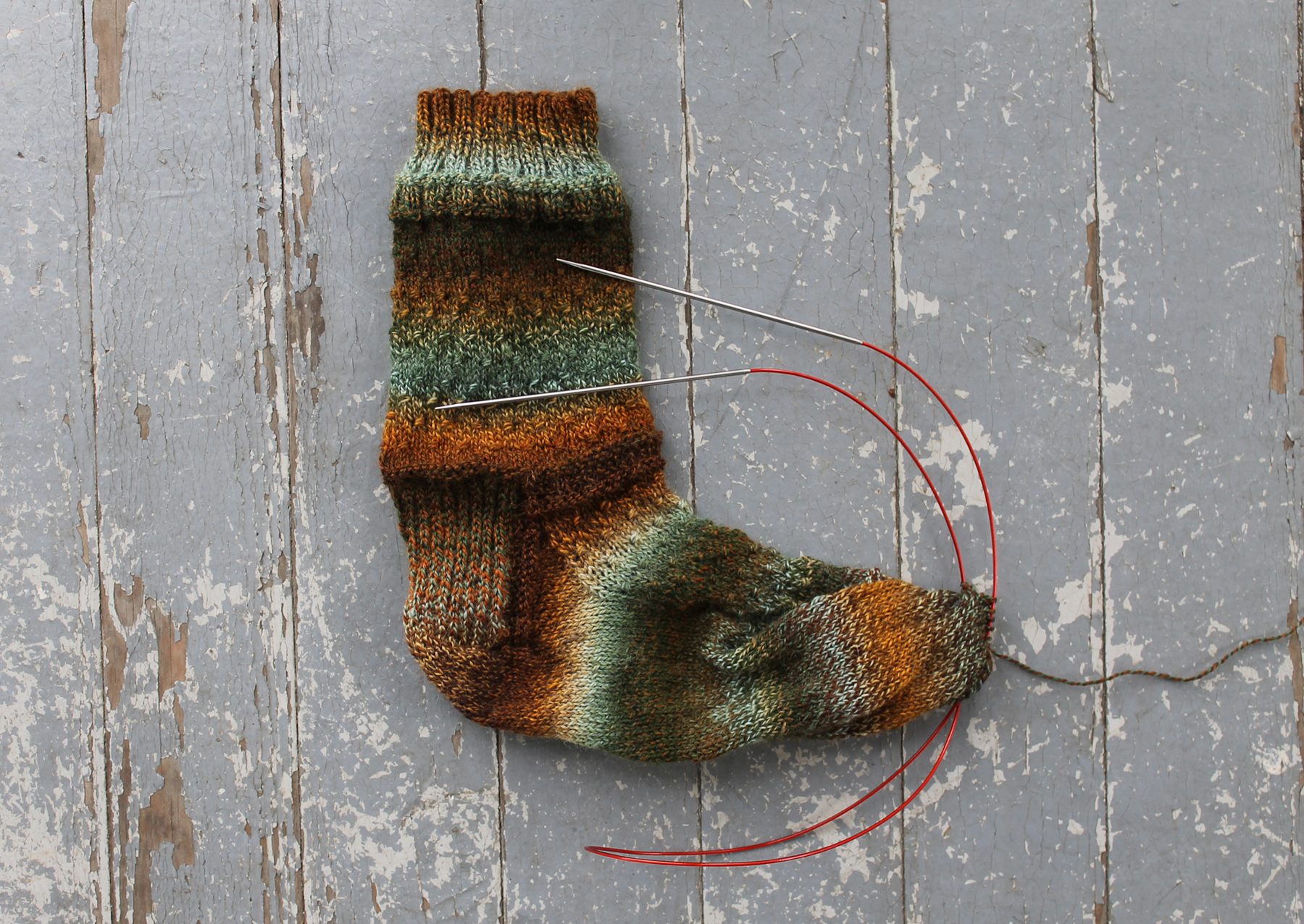 Knitting socks magic loop