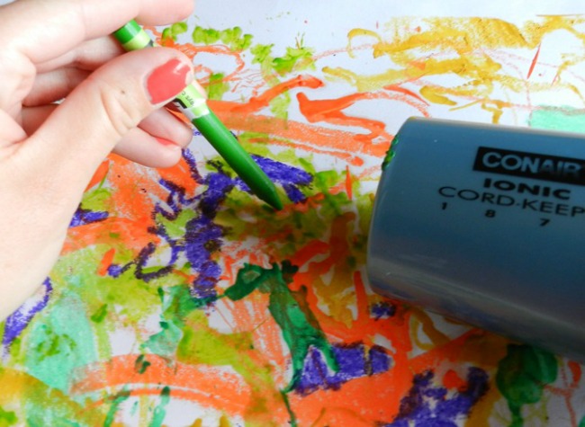 melted crayon art