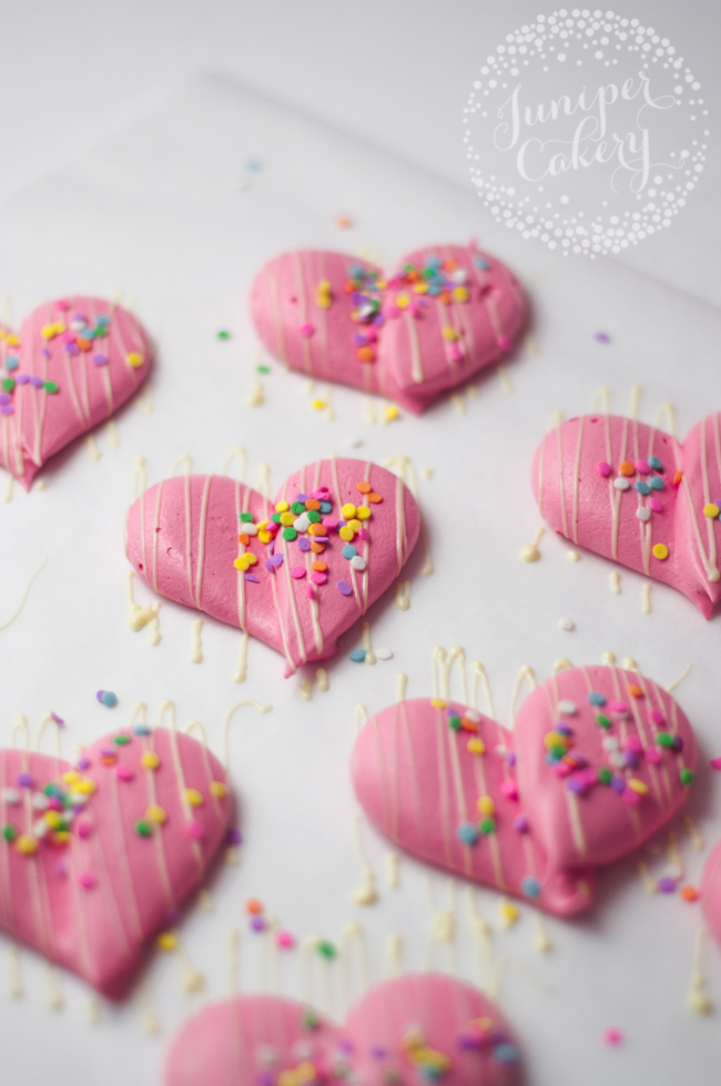 Meringue hearts recipe by Juniper Cakery