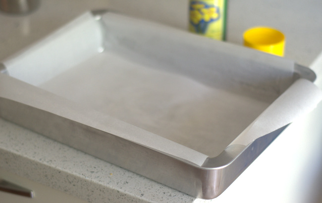 Lining a Baking Pan with Parchment Paper