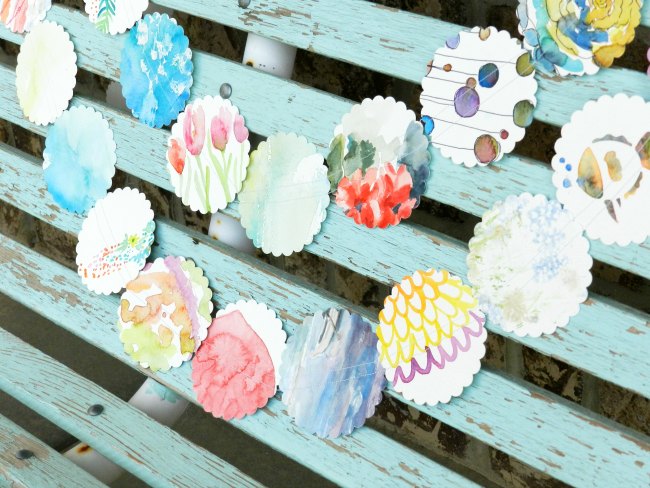 DIY Watercolor Paper Garland