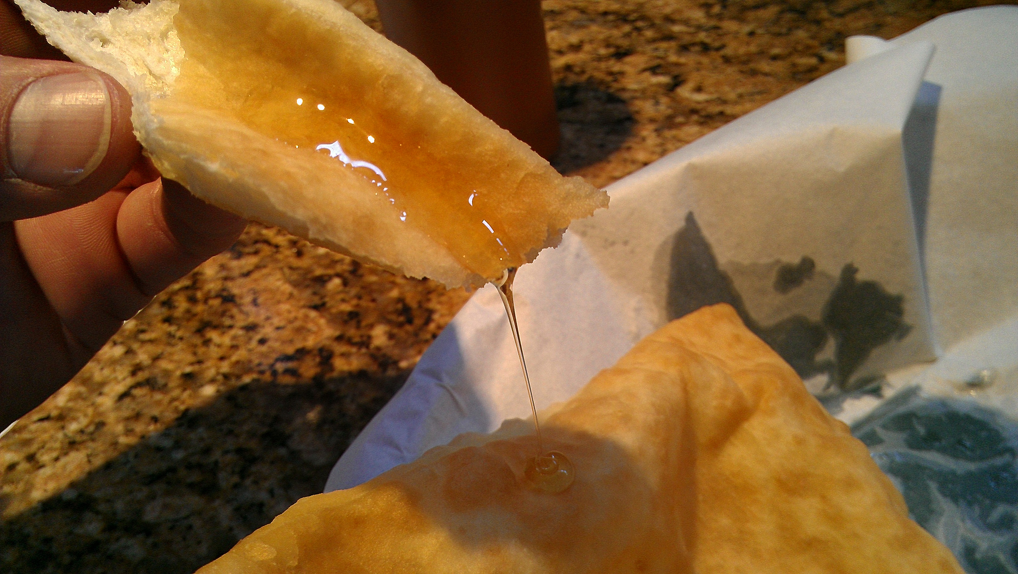 Sopaipilla drenched in honey