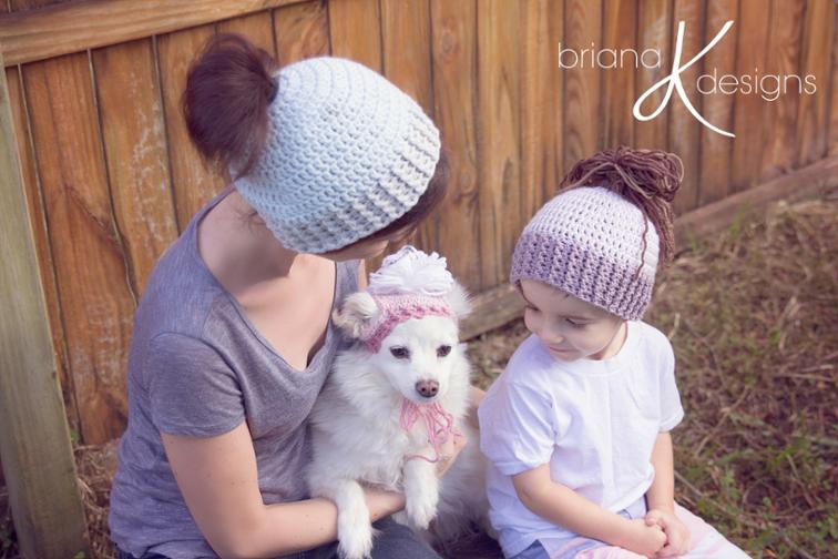 Messy Bun Ponytail Hat Crochet Pattern