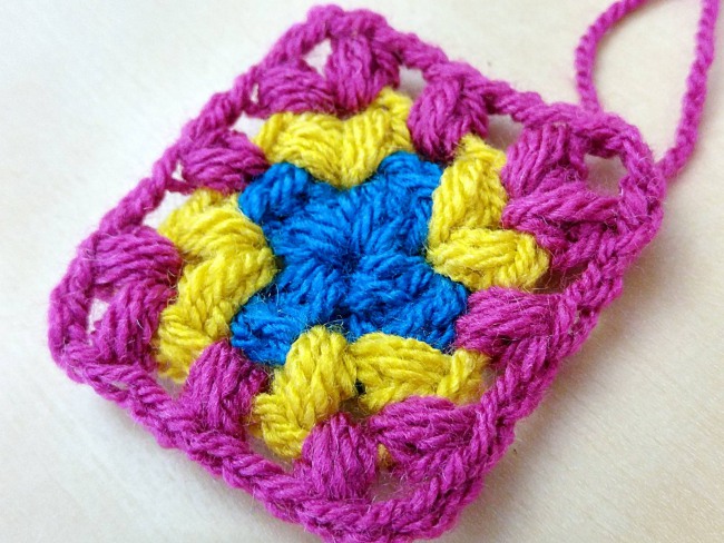 Crochet puff stitch tutorial puff stitch square