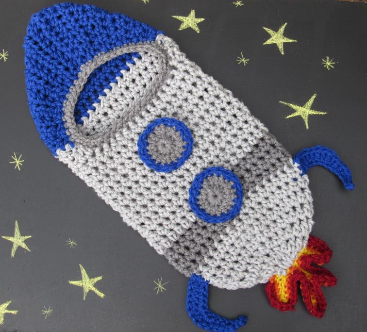 Rocket Ship Newborn Baby Crochet Cocoon Pattern
