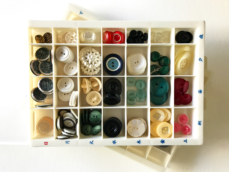 Buttons Stored in a Pill Tray