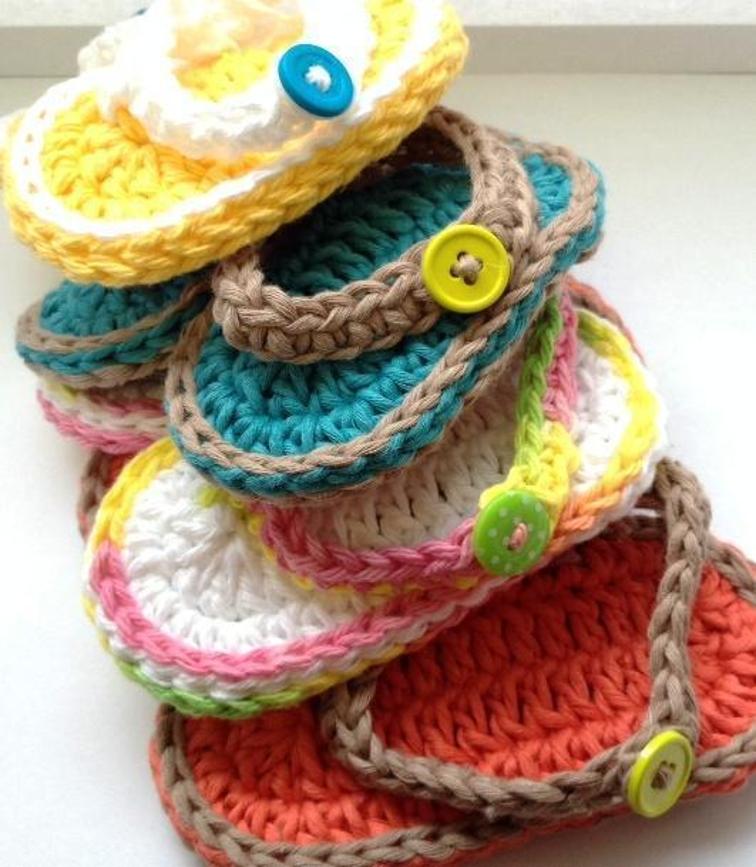 Chubby Baby Flip Flop Sandals Crochet Pattern