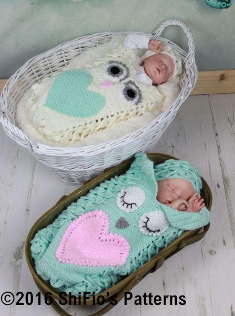 Croc Owl Baby Cocoon Crochet Pattern