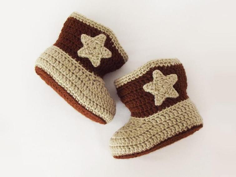 Cowboy Booties Crochet Pattern