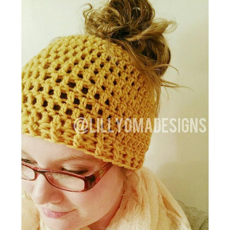 Messy Bun Hat Crochet Pattern