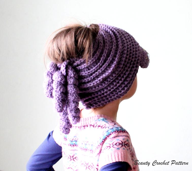 Newsboy Ponytail Bun Hat Crochet Pattern