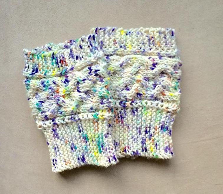 Speckles and Cables Boot Cuffs Knitting Pattern