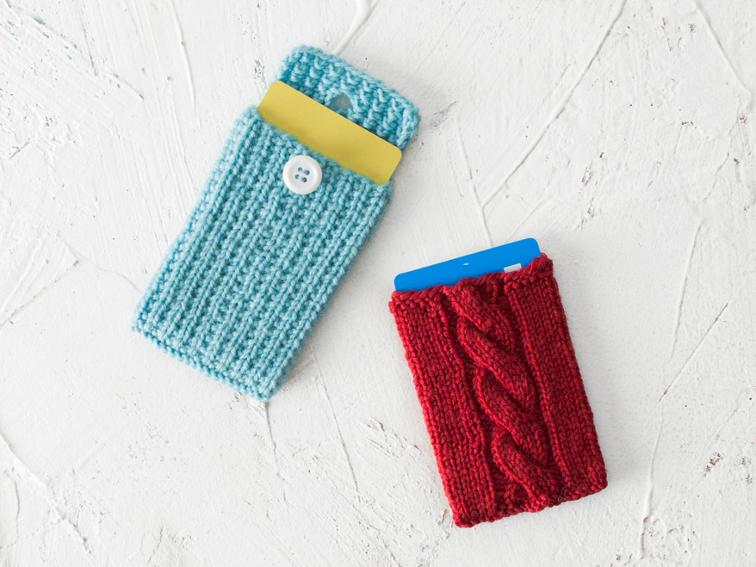 Mini skein card cozies knitting pattern