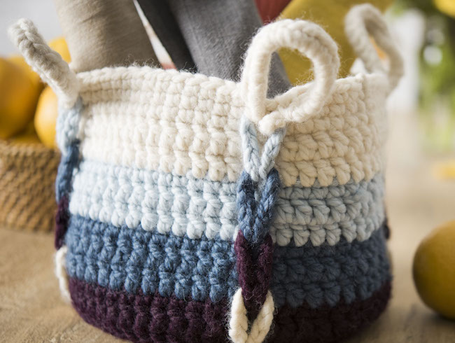 Striped Entwined Basket Crochet Kit