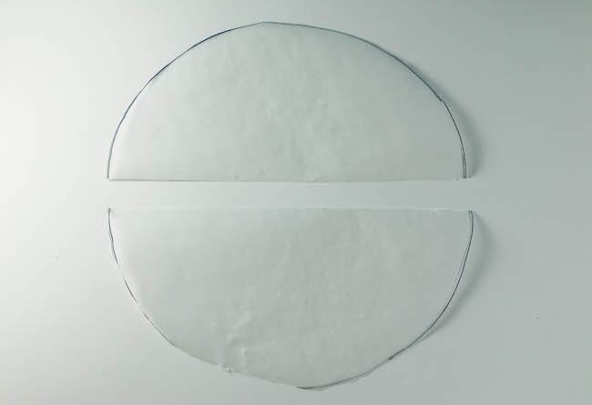 Waxed Paper Circle Cut in Half