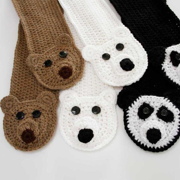 3 Bears Pocket Scarf Crochet Pattern