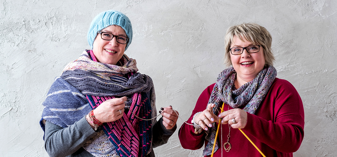 Jodie & Tracie, hosts of Off Our Needles YouTube Series