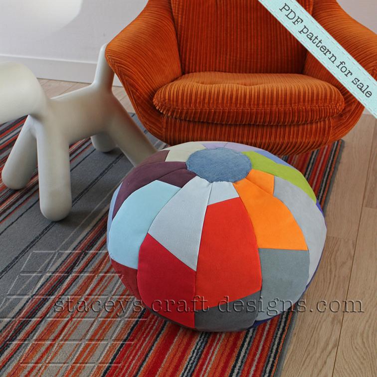 Pouf in Segments Sewing Pattern