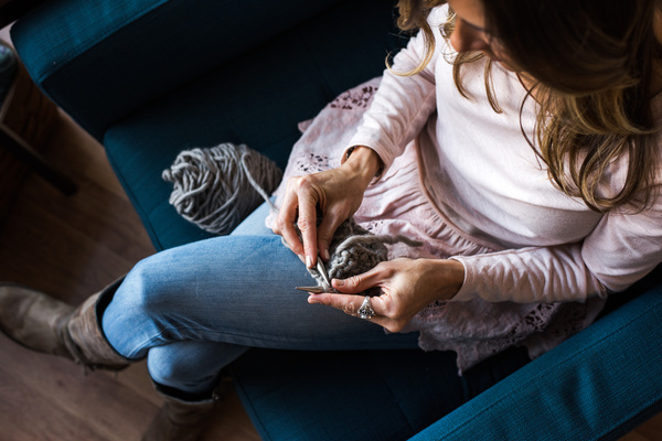 Watching TV + Knitting