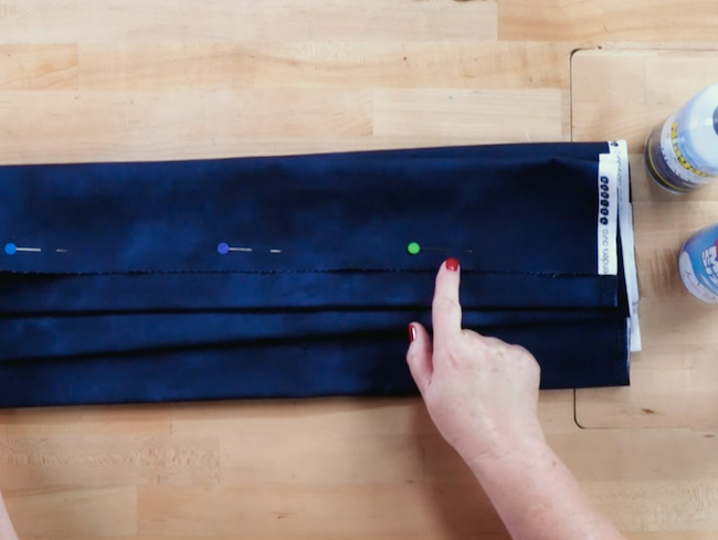 Pins on Edge of Fabric Yardage